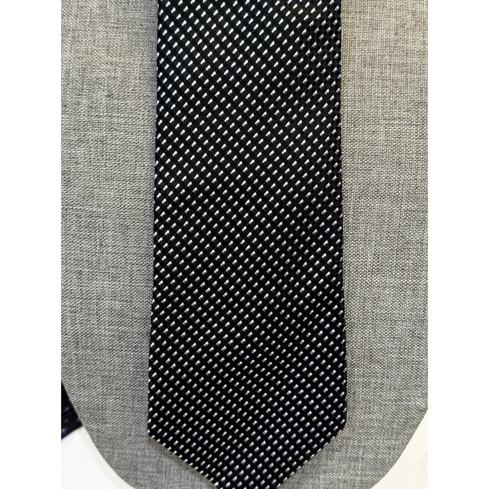 Jones New York Mens Silk Necktie 57"L x 3.75"W Black Blue Neck Tie NWOT